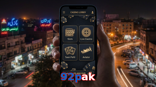Main screen of 92Pak app page for PK players
